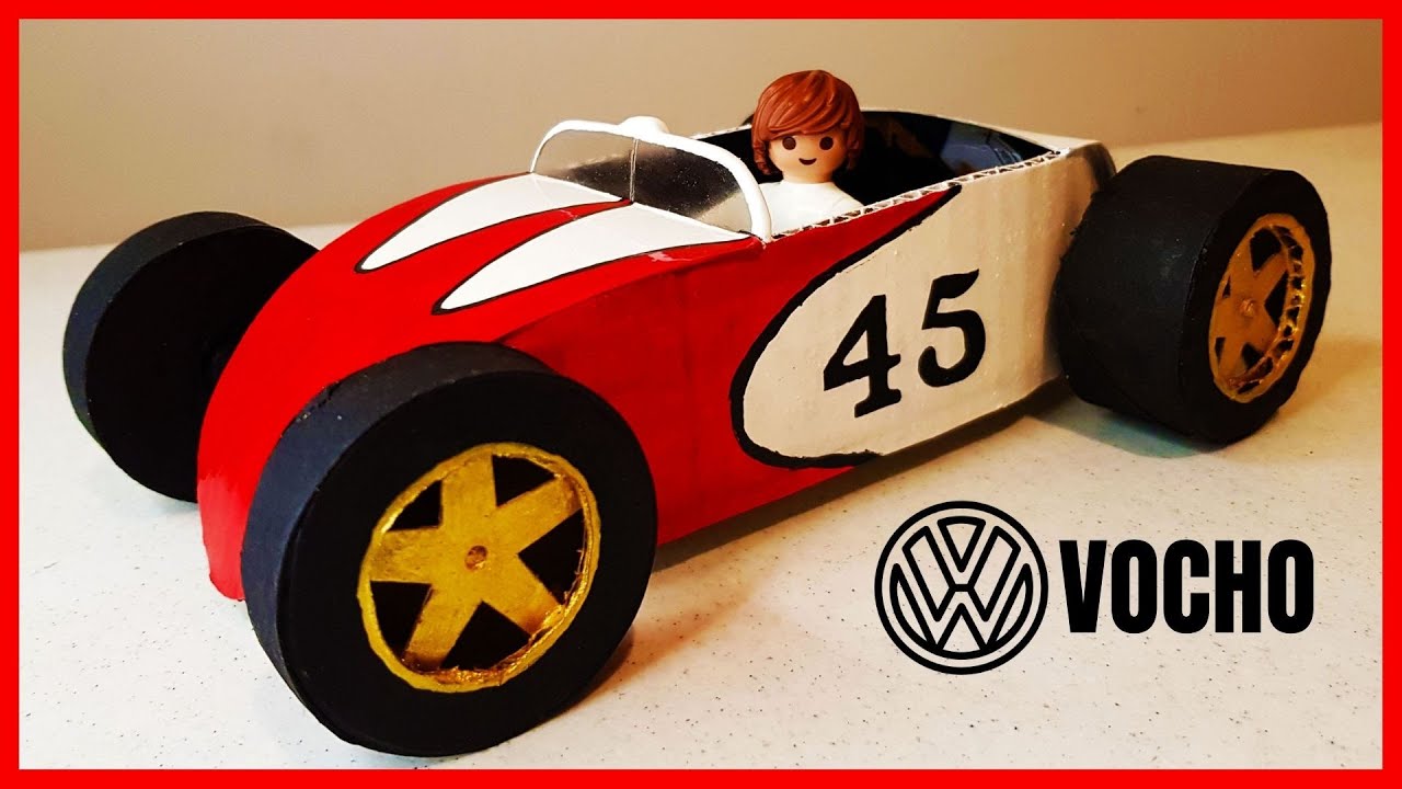 COMO HACER COCHE DE CARTON PARA PLAYMOBIL- FACIL Y BARATO CON PLANTILLA