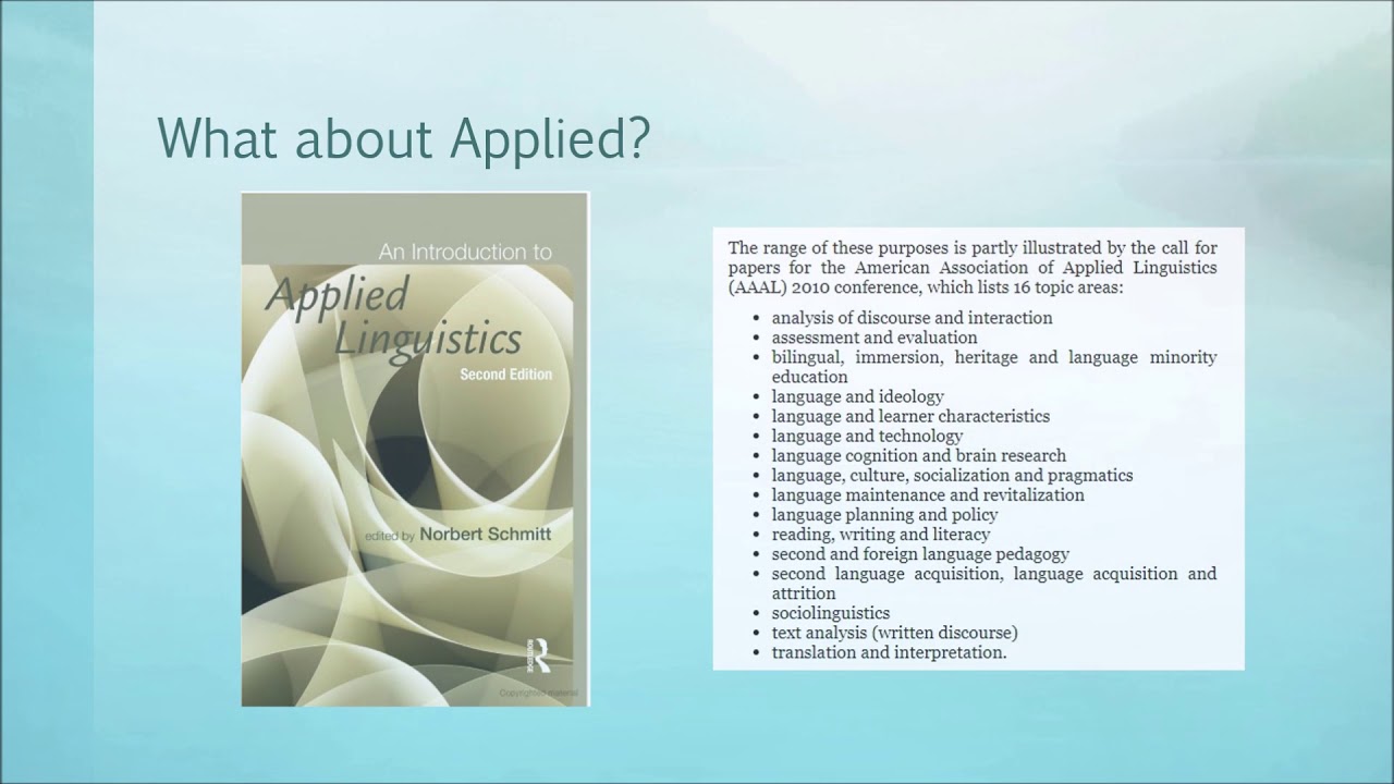 A Broad Introduction to Applied Linguistics