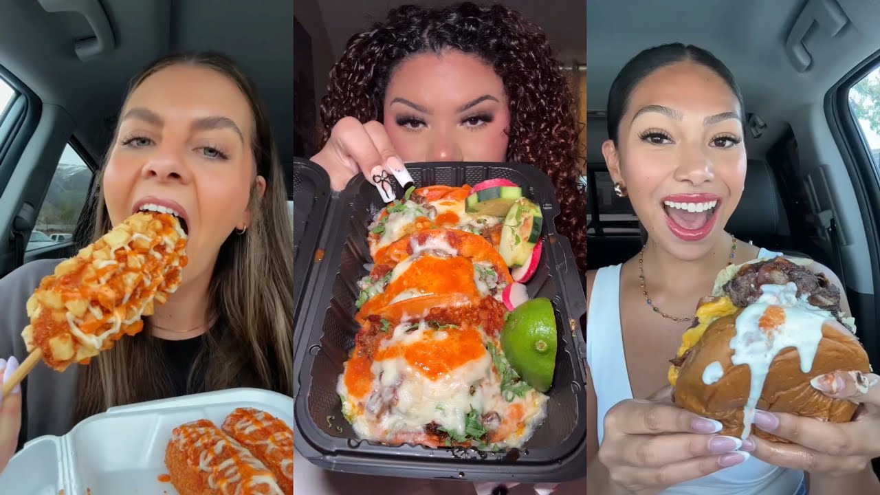 Tiktok mukbang compilation - 2 | corndogs, tacobell, wingstop and more!