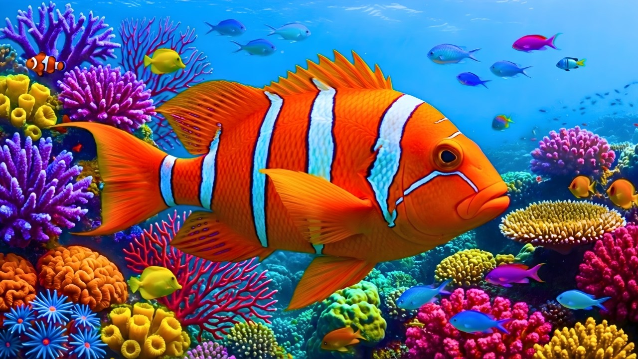 Tranquil Ocean Scenes in 4K | Underwater Life, Soothing & Peaceful Music for Sleeping and Studying