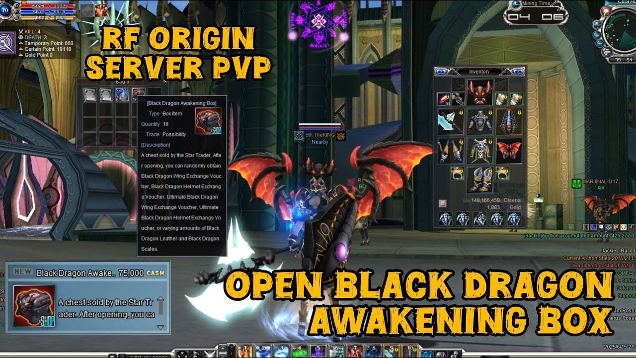 Live RF Online - Open Black Dragon Awakening Box !! Hoki kah maniez ??!! #Nearby_ch #RFOrigin #PVP