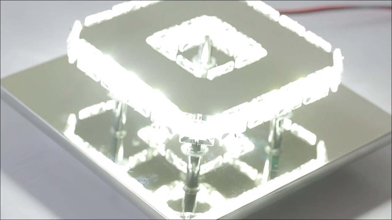 Fuloon Modern LED Ceiling Lights Fitting Aisle, Square Flush Crystal Ceiling Light LED Bulb White Ch