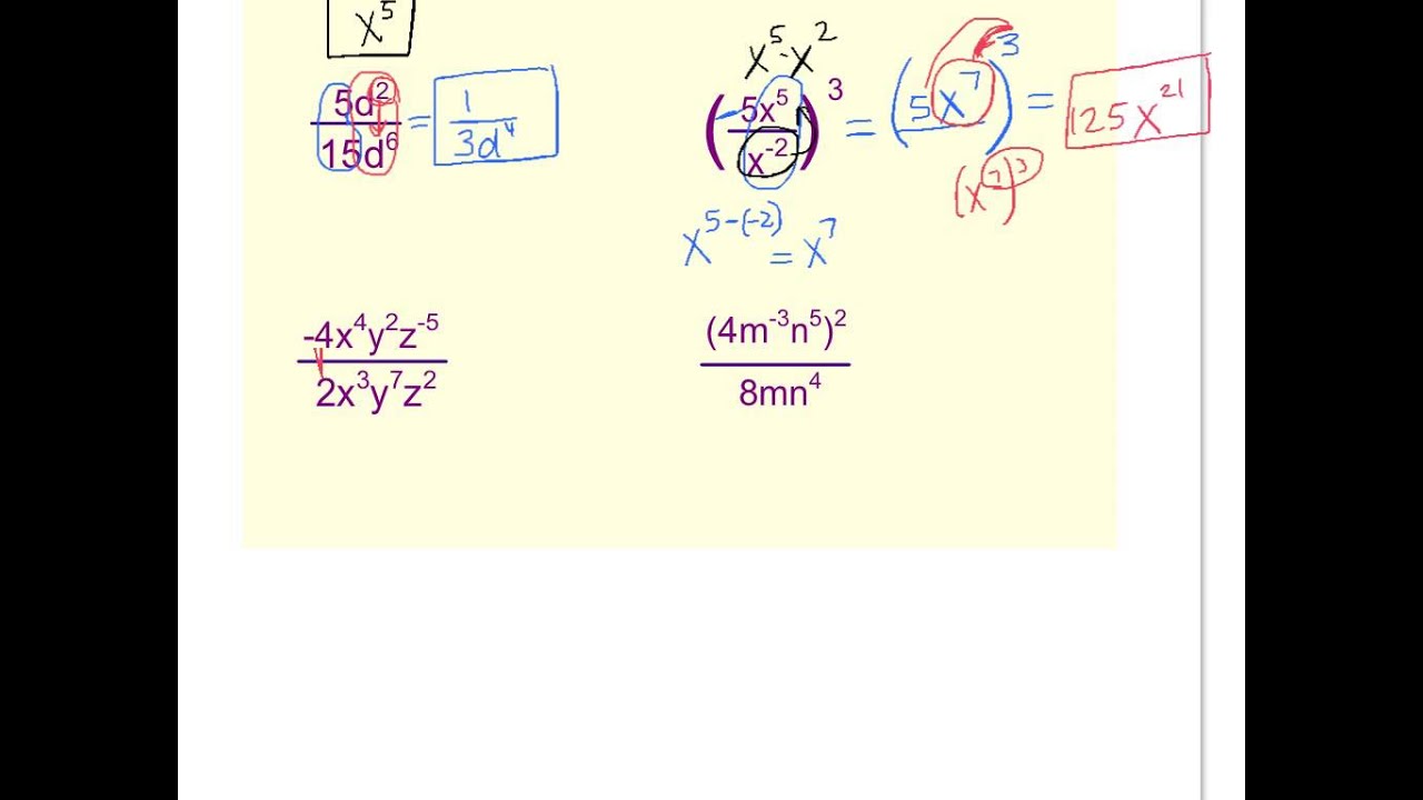 Division Properties of Exponents