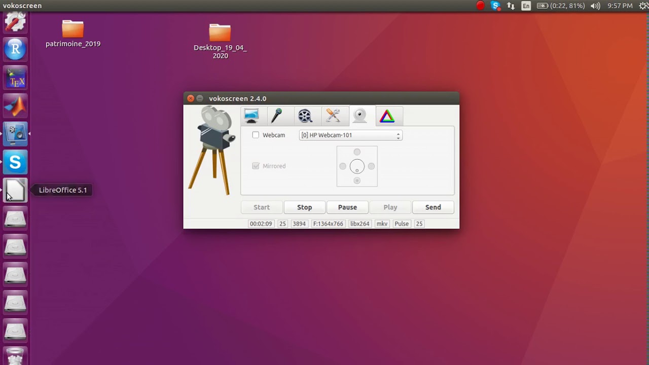 Screen Recording using vokoscreen