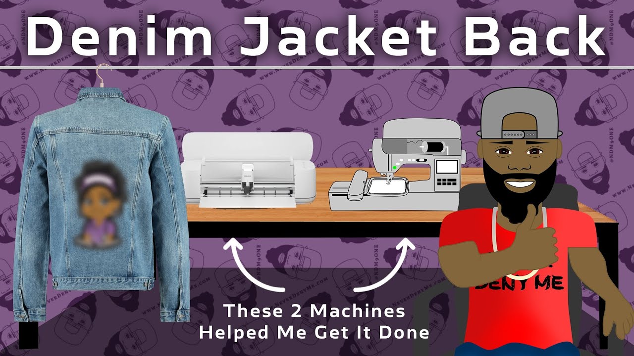 Denim Jacket Back Design 🙌🏽 Made w/ LOKLiK iCraft & Embroidery Machine 🧵