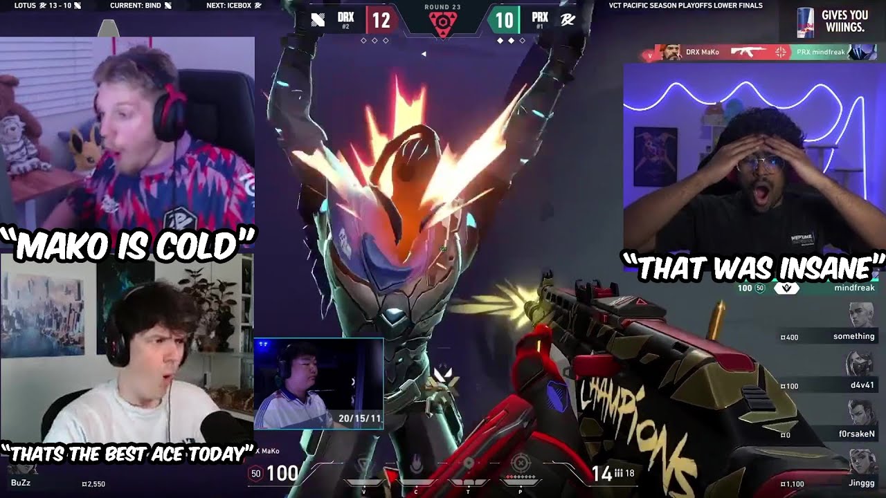 Demon1, Curry & Sliggy React To DRX Mako Insane ACE Clutch Against PRX In VCT