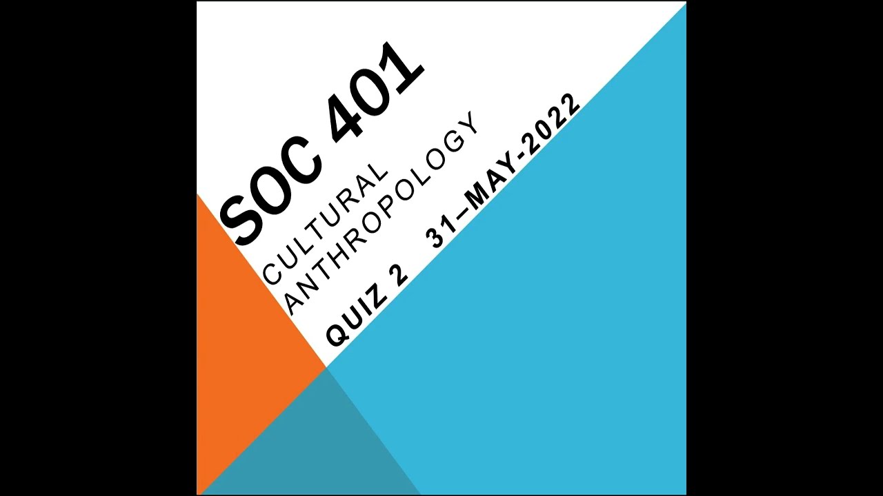SOC401 Cultural Anthropology Quiz 1