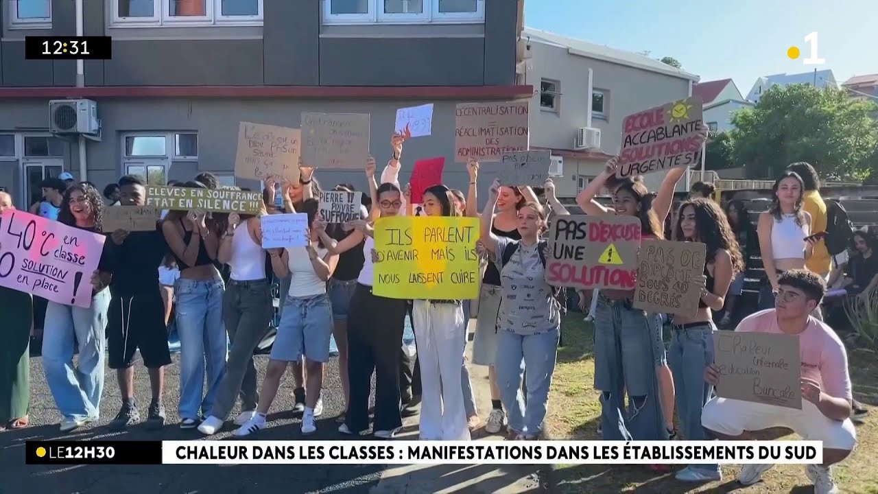 Les élèves suffoquent. Mobilisation devant le collège Terre Sainte et le lycée Pierre Poivre
