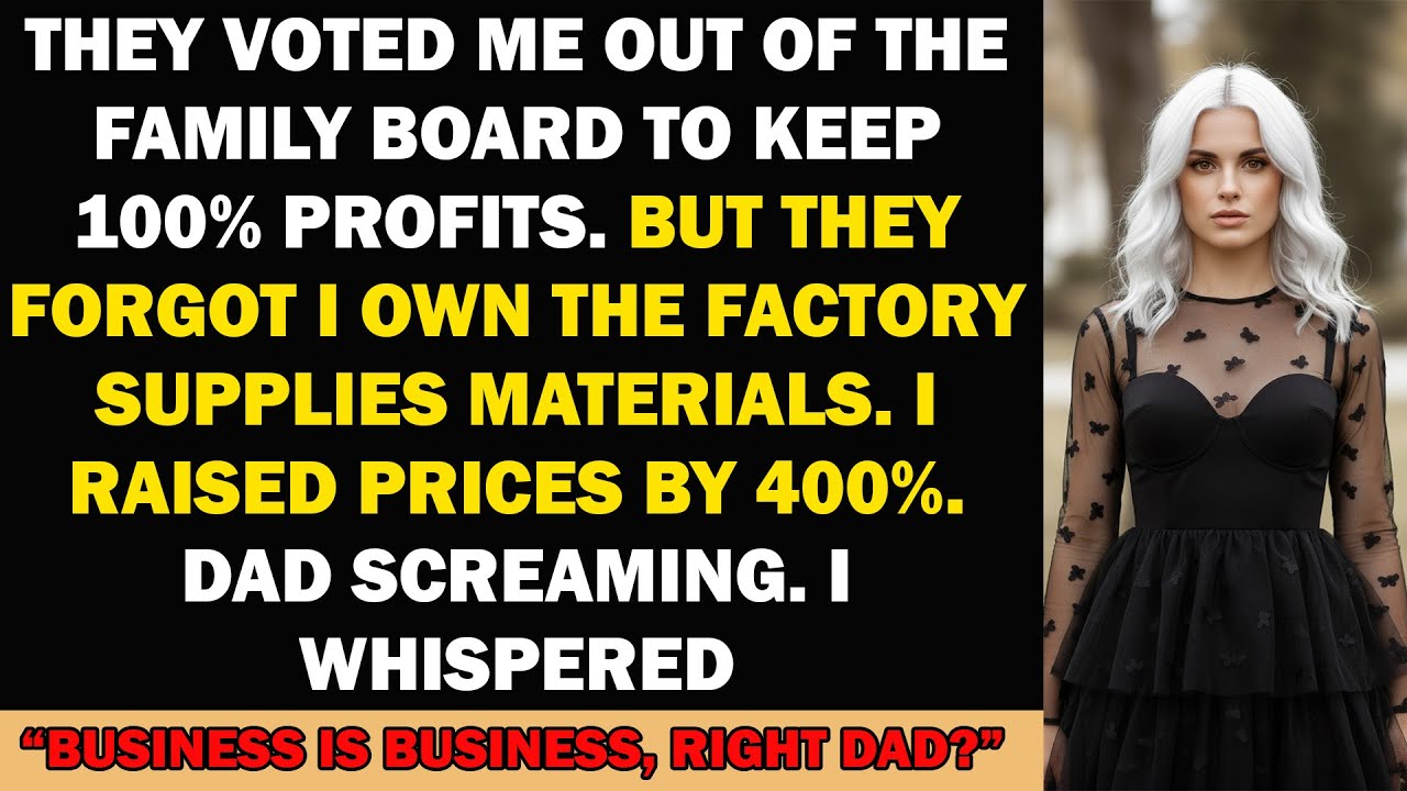 My Family Voted Me Off the Board—Then Dad Called When I Raised Prices 400%