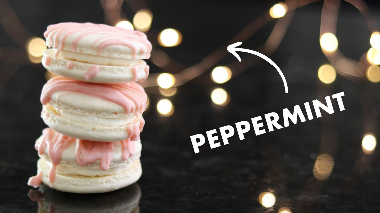 Peppermint Macarons | Christmas Macarons (with White Chocolate)