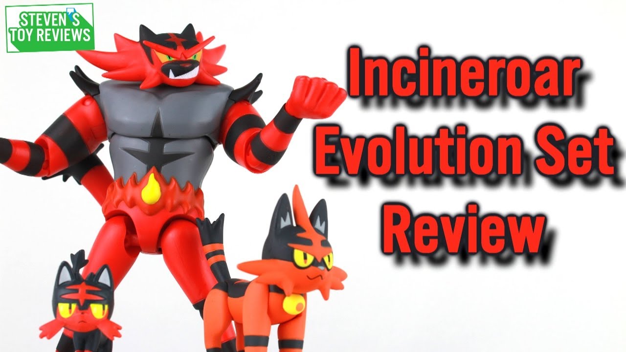 Tomy Incineroar Evolution Set Review GameStop Exclusive Litten Torracat