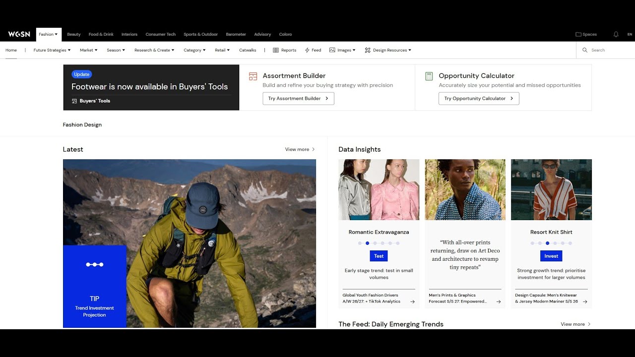Using WGSN Fashion for Forecasting Information