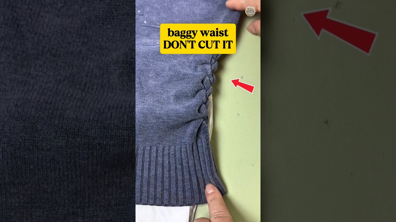 DIY Hack: How to Shorten T-Shirt or Sweater for a Slimmer Fit at Home #shorts #sewing #clothes