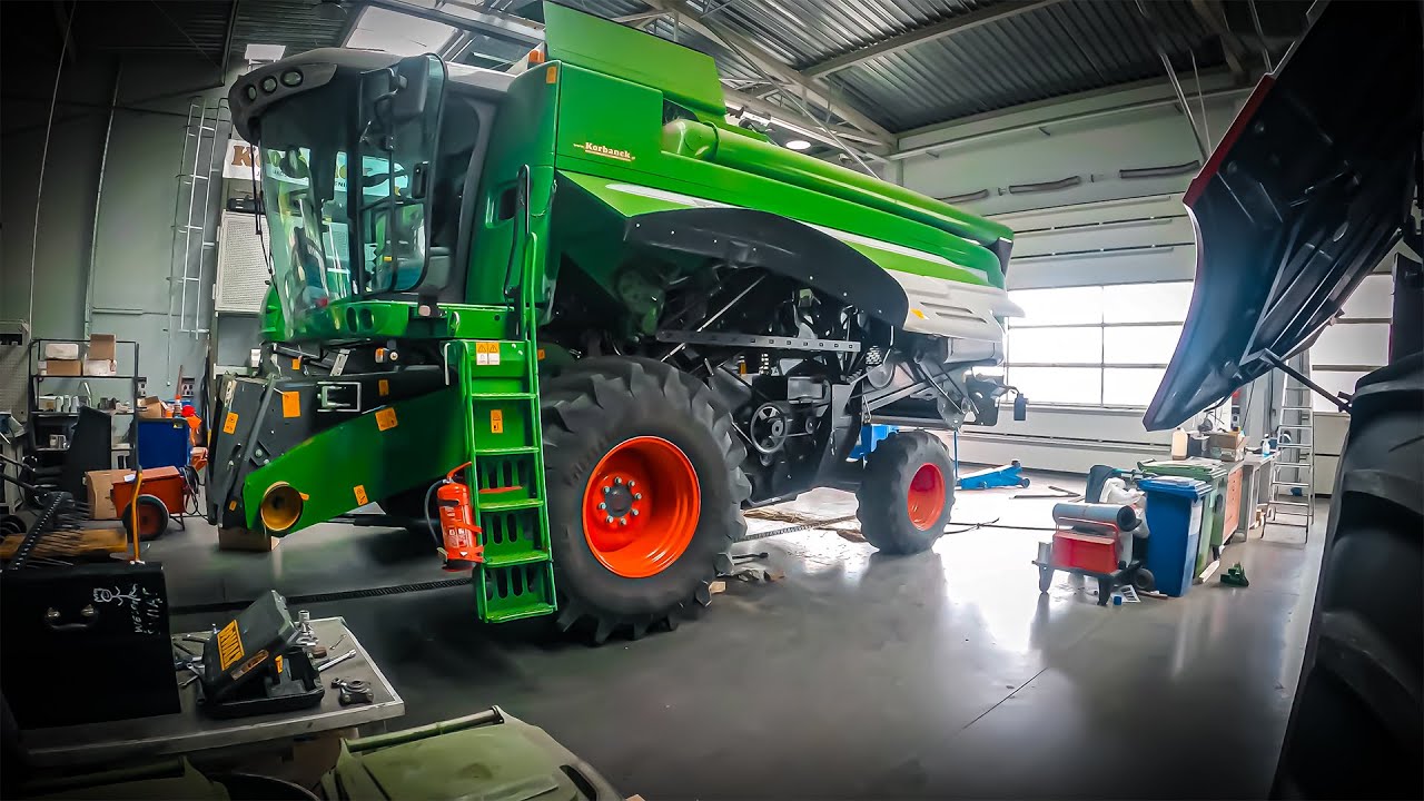 Awaria w żniwa👉Kombajn Fendt zjechał do warsztatu👉Uszkodzoną część wymienimy na wzmocnioną [Korbanek