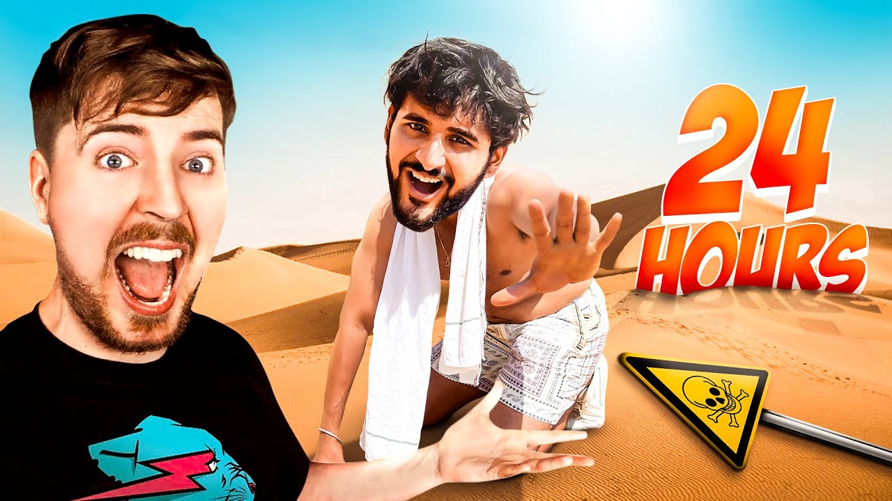 @MrBeast Challenged me to Survive 24 Hours in middle of a Desert !!