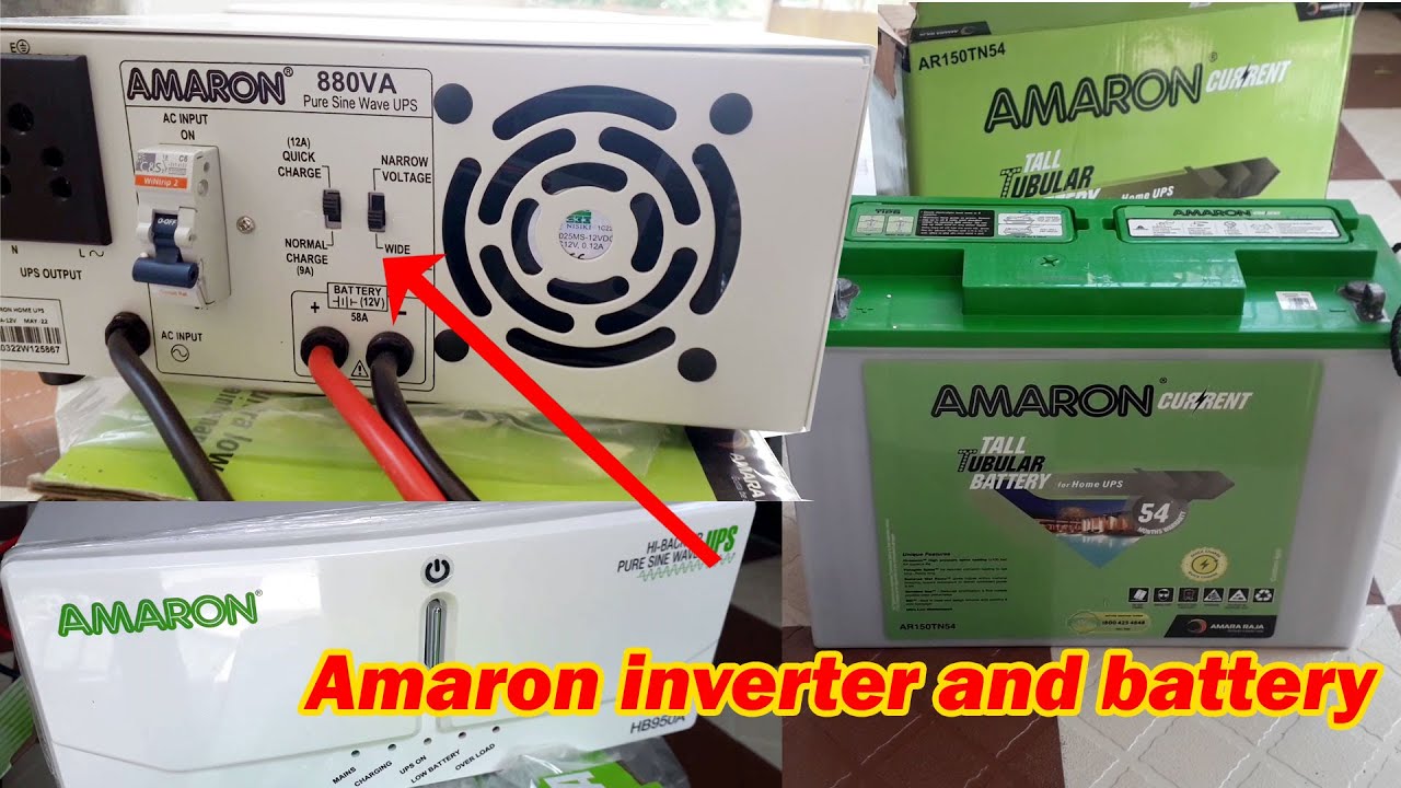 Amaron inverter and battery , Amaron inverter ,Amaron battery 1kva inverter battery