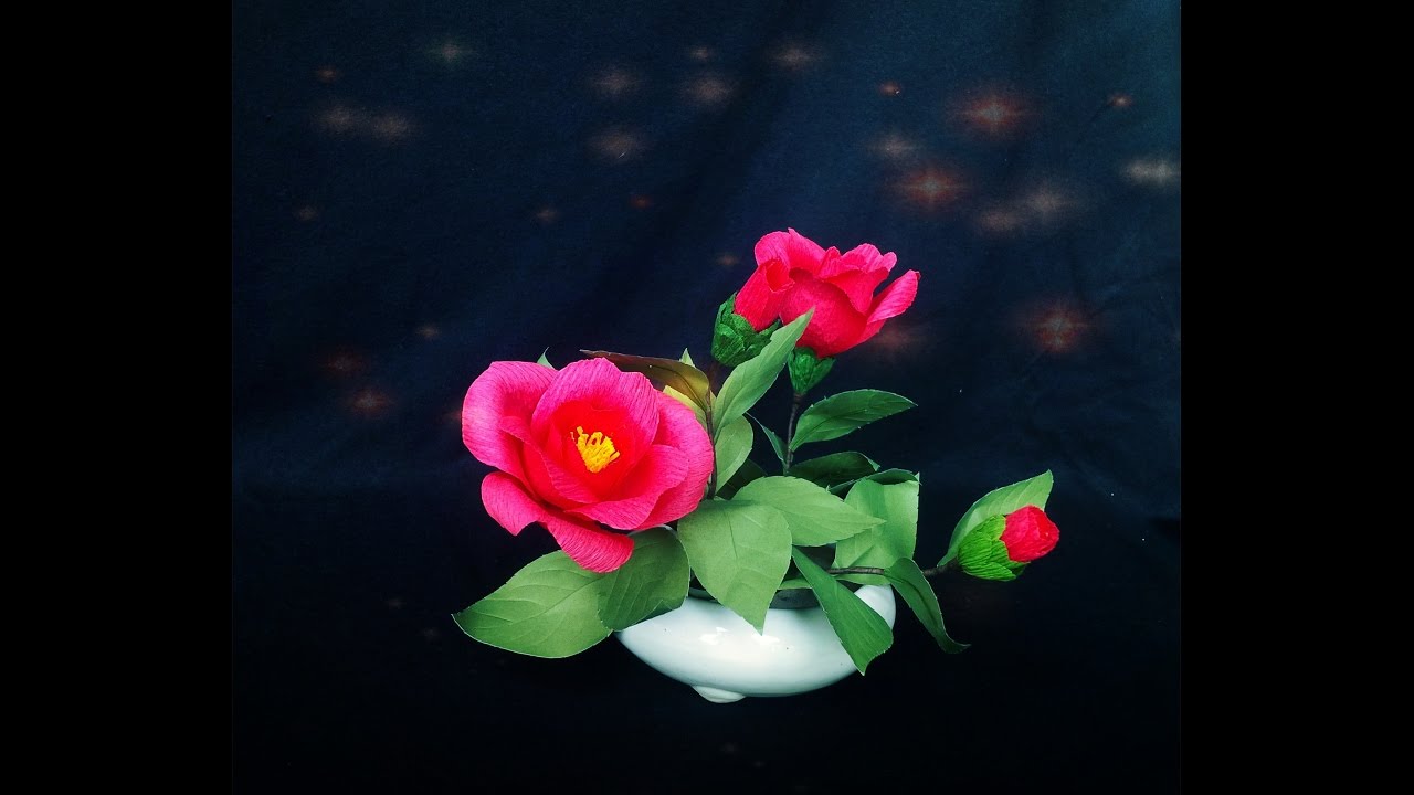 How To Make Camellia Flower From Crepe Paper - Craft Tutorial