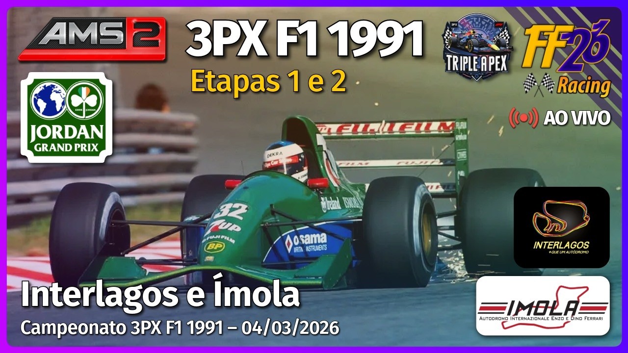 🔴 3PX F1 1991 🏎️ Etapas 1 e 2 🇧🇷 Interlagos e Imola 🇮🇹