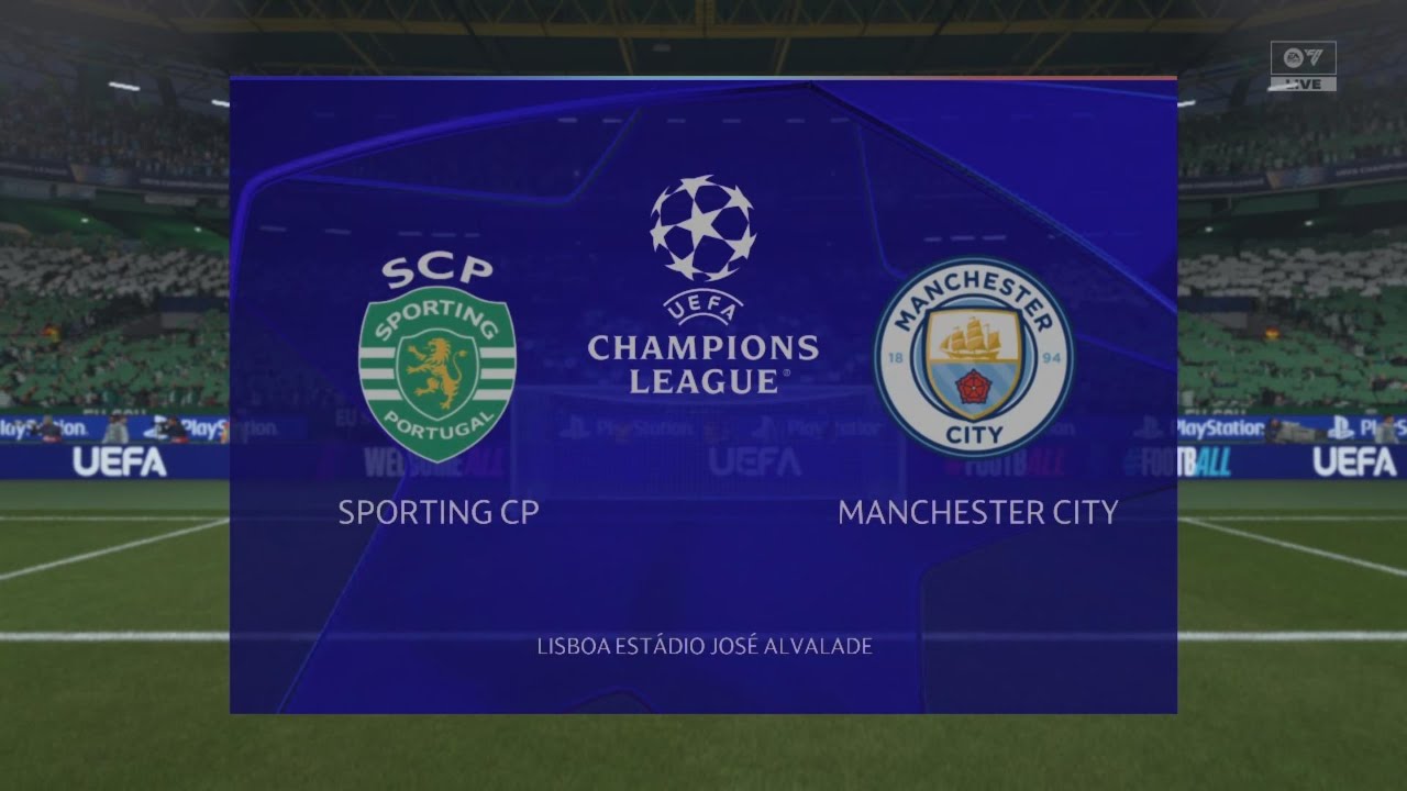 UEFA CHAMPIONS LEAGUE - EA FC26 - Sporting x Manchester City - Pré-Oitavas de final - PS5 4k 60fps