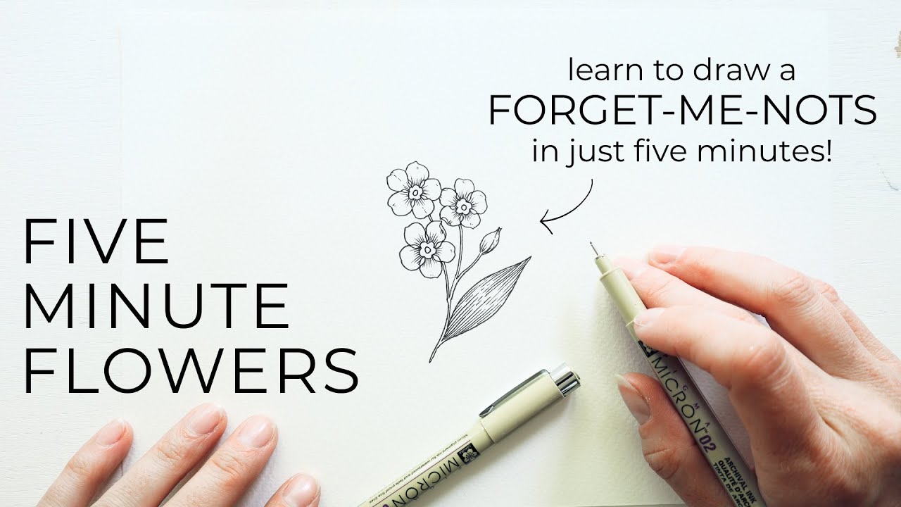 Five Minute Flowers: FORGET-ME-NOT ✿ Learn to draw flowers in under five minutes!