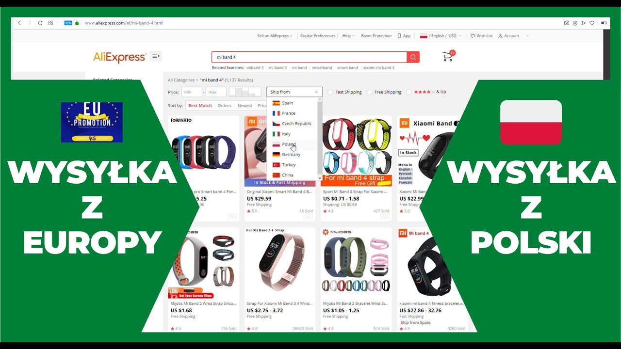 ALIEXPRESS - Jak kupować z dostawą z magazynu EU/Polska 🚚