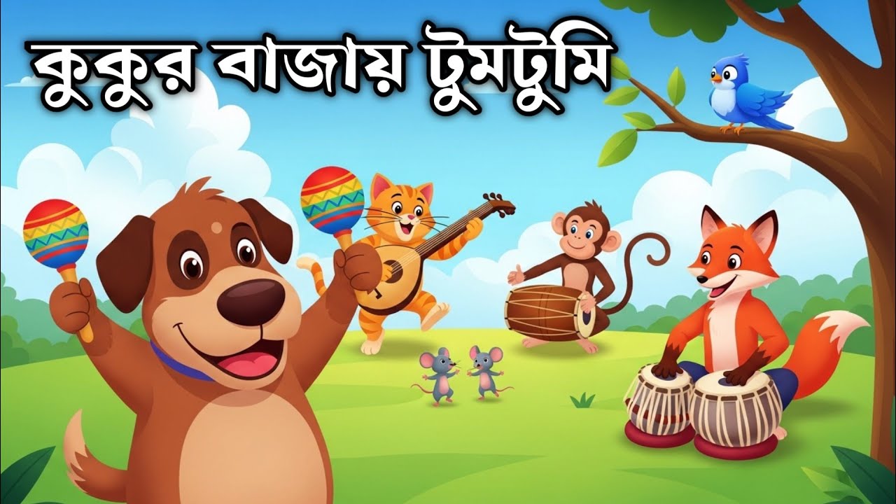 কুকুর বাজায় টুমটুমি - Kukur Bajay Tum Tumi | বাচ্চাদের নতুন ছড়া গান | Bengali Nursery Rhymes