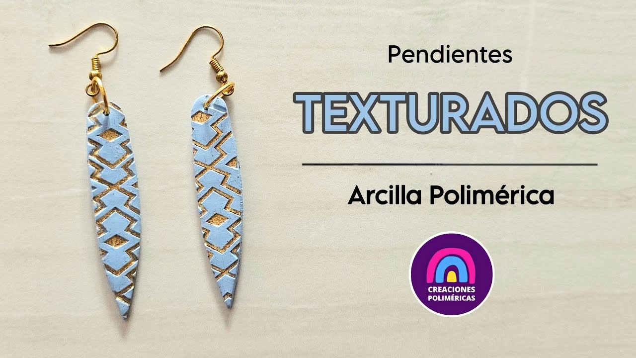 Pendientes TEXTURADOS con ORO y ARCILLA POLIMÉRICA | Creaciones Poliméricas
