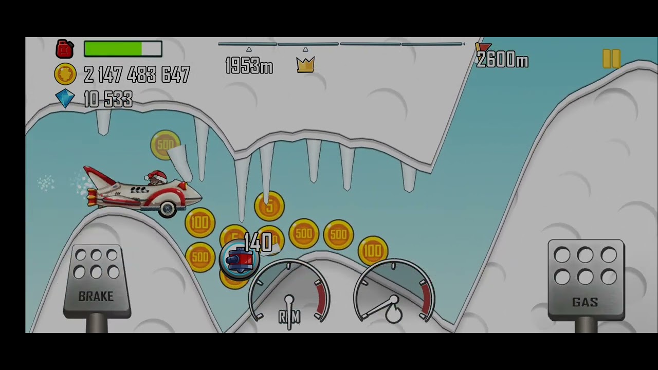 Hill Climb Racing Deluxe Arctic Cave The Rocket 2050m (WR)