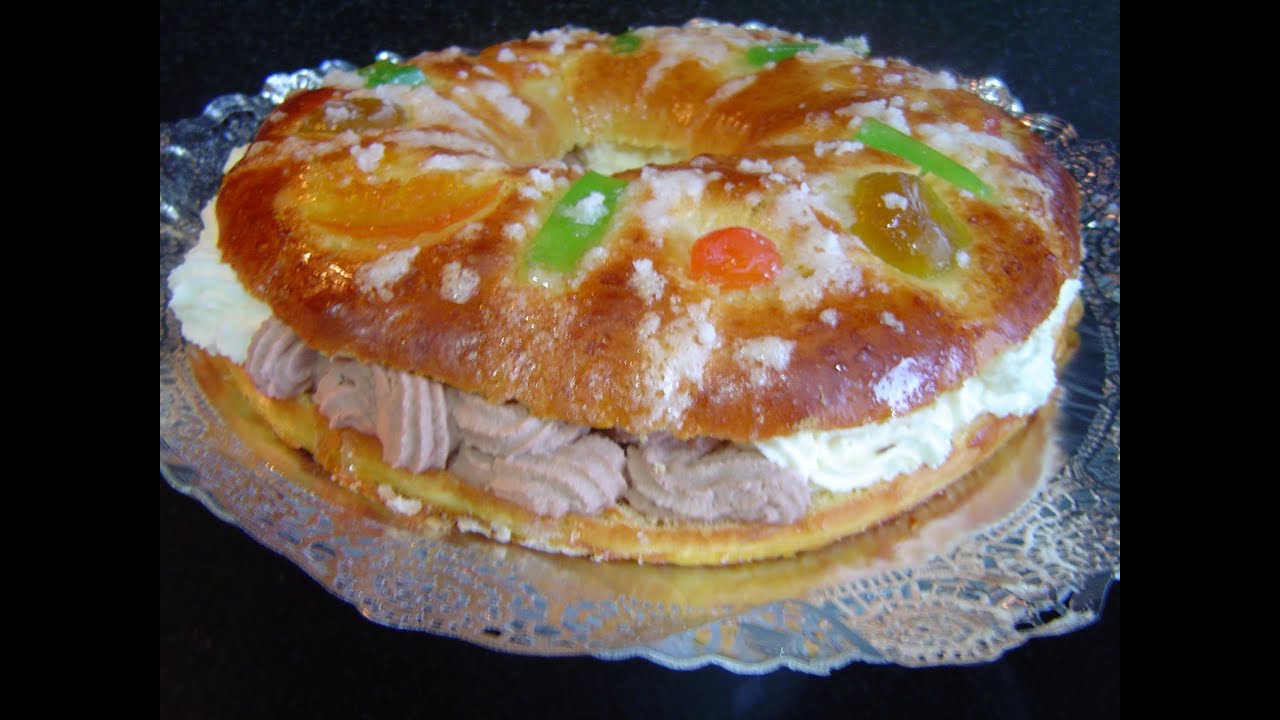 TORTEL O ROSCÓN DE REYES CASERO RELLENO DE NATA Y TRUFA (receta de panadería)
