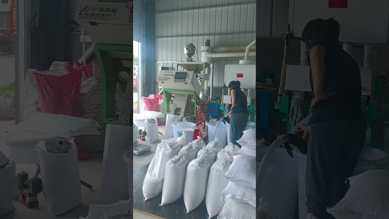 automatic complete rice milling machine + rice polisher+rice grader+color sorter machine