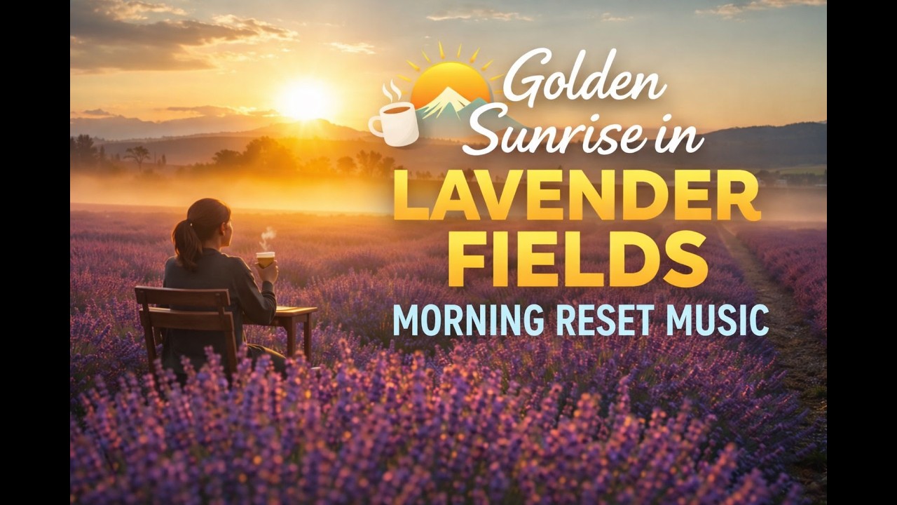 Golden Sunrise in Lavender Field ☀️ Peaceful Morning Reset Music | Calm & Positive Energy