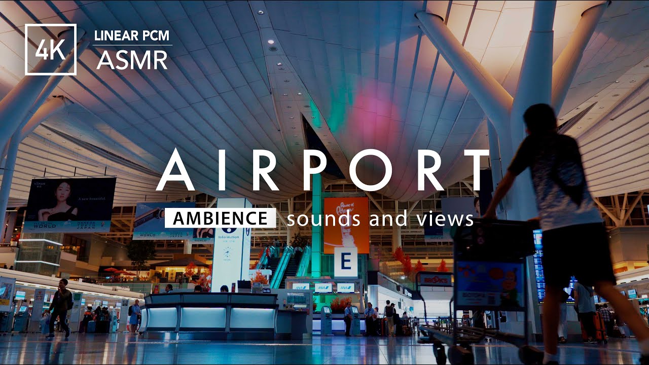 Ambient Sound of Tokyo International Airport [4K/ASMR] 羽田空港国際線ターミナル出発ロビー（作業・睡眠用）for Sleep, Relax