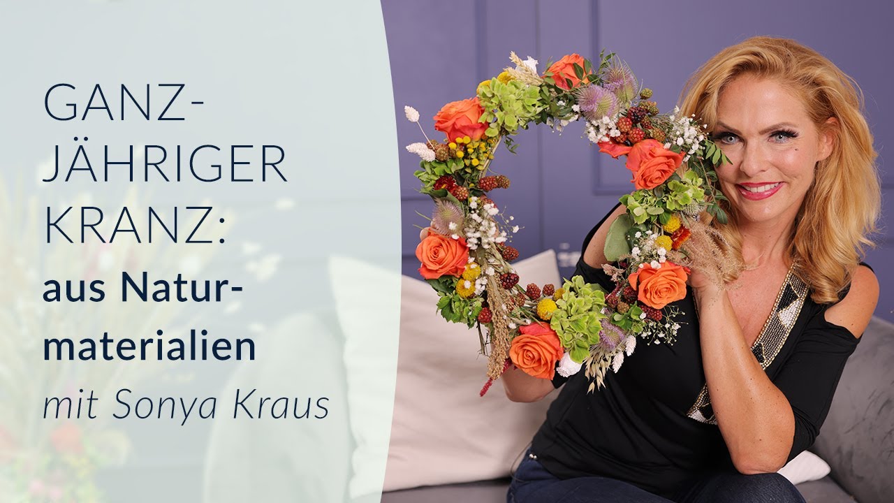 Sonya Kraus’ DIY: Ganzjähriger Blumenkranz aus Naturmaterialien – Spätsommer/Herbst-Edition! 🍂🌿