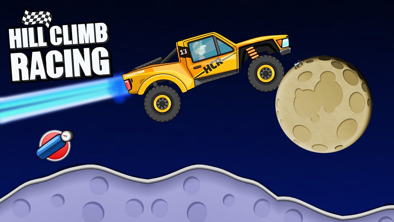Hill Climb Racing Trophy Truck on Moon 2948m | GamePlay