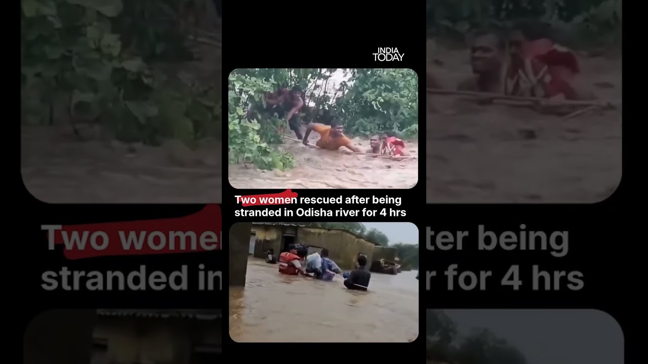 Odisha News: Two Women Rescued After Four Hours Stranded in Salunki River #odisha #shorts
