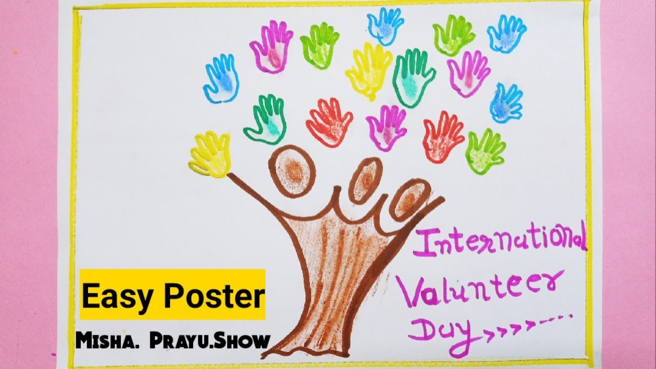 International Volunteer Day for Economic and Social Development 2021 Poster Drawing Easy