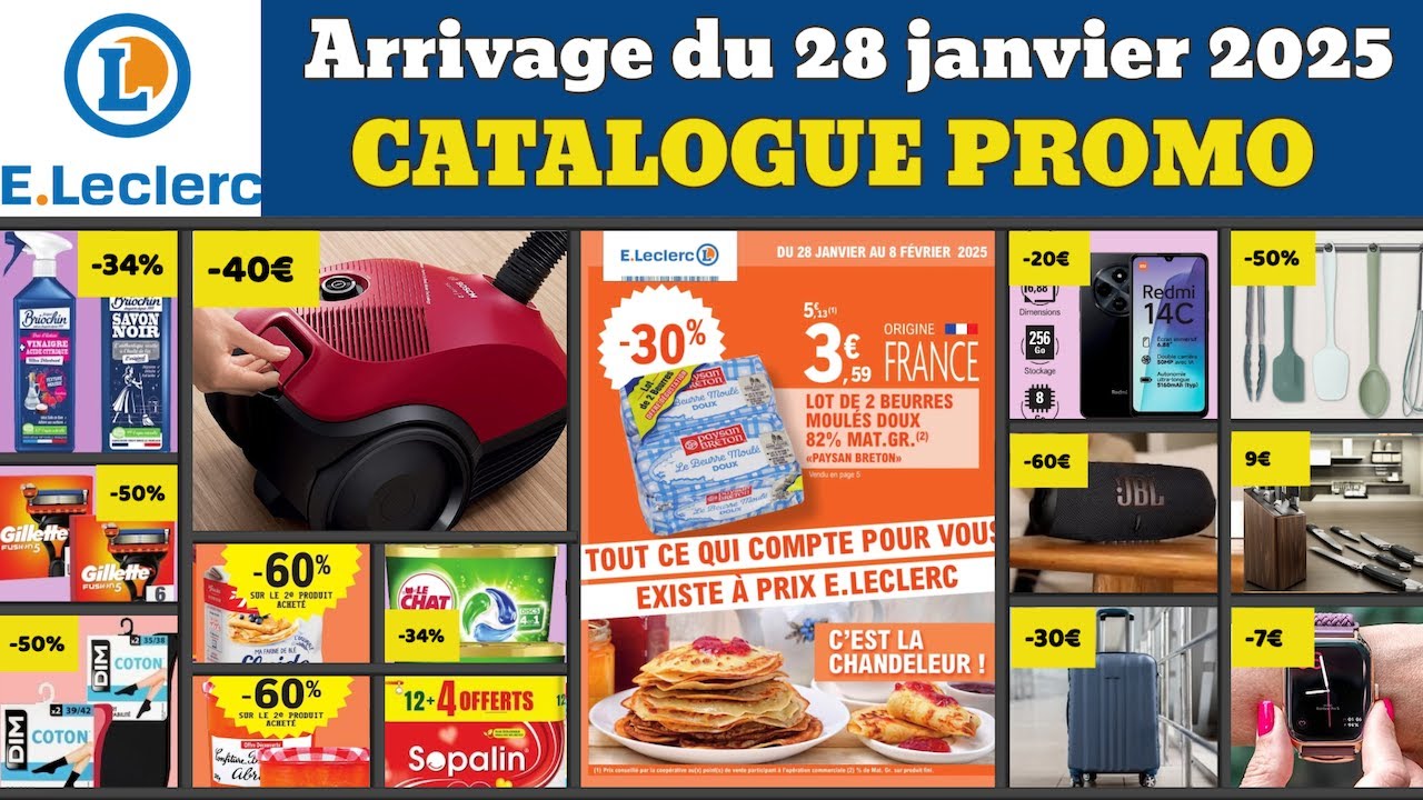 catalogue LECLERC du 28 janvier au 8 février ✅ Arrivage du jour 🔥 promos deals maison cuisine pub