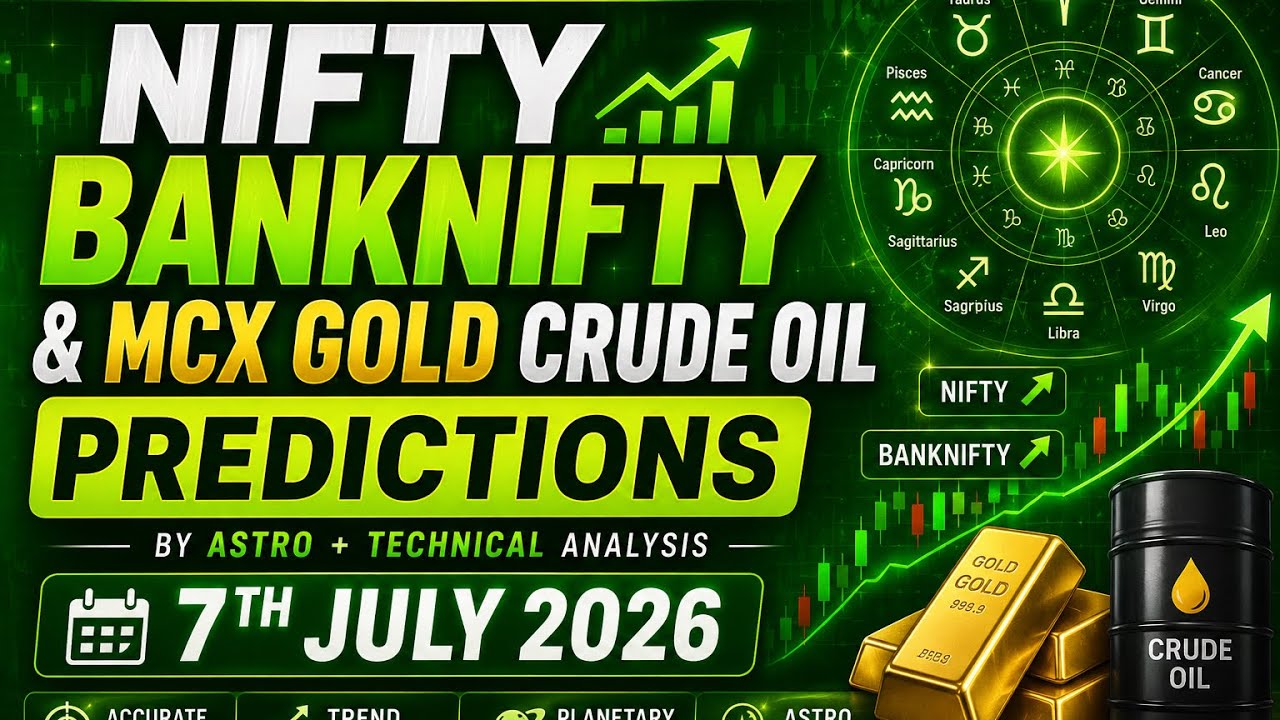 Nifty Banknifty & Mcx Gold Crude oil Predictions by Astro+Technical Analysis for 7th July 2026
