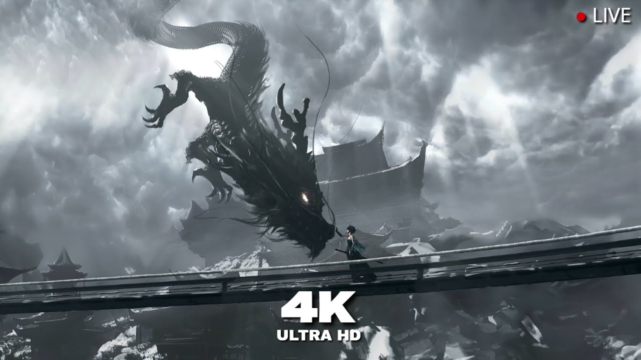 1 Hour Loop - [4K HD] - Girl With A Dragon - Live Wallpaper & Screensaver