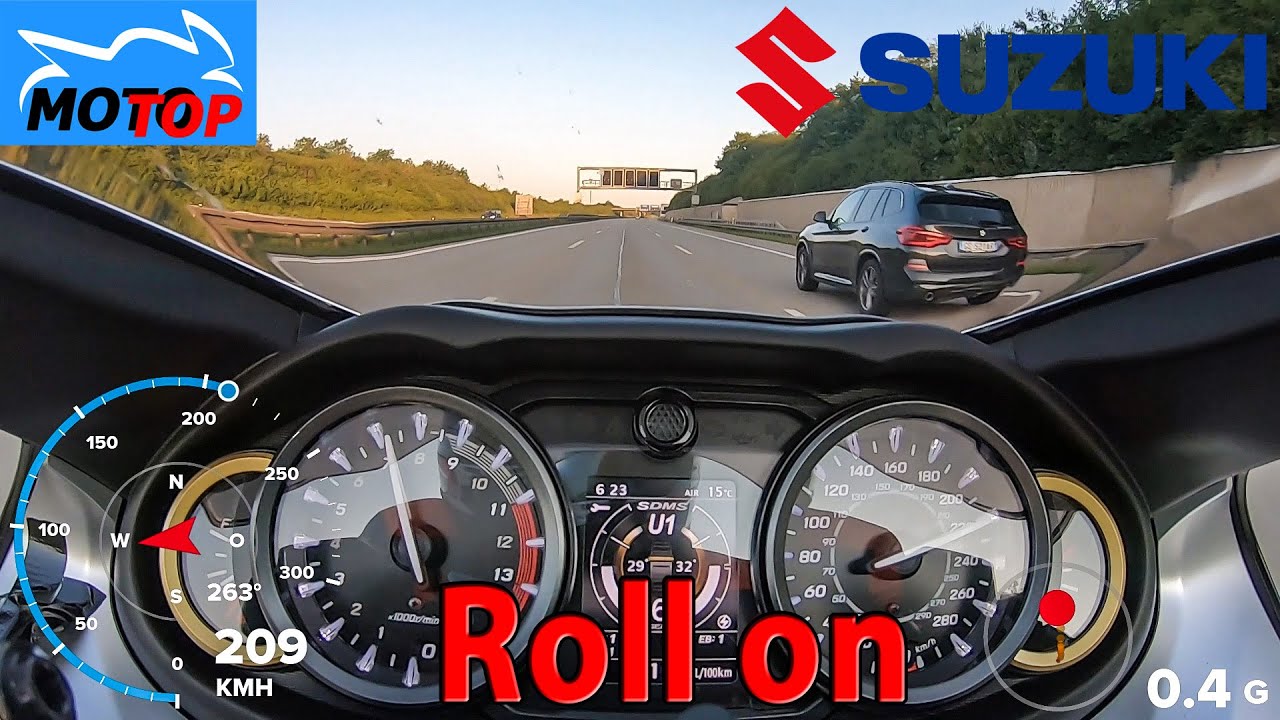 Suzuki Hayabusa (2022) - ROLL ON 3rd, 4th, 5th, 6th gear - GPS