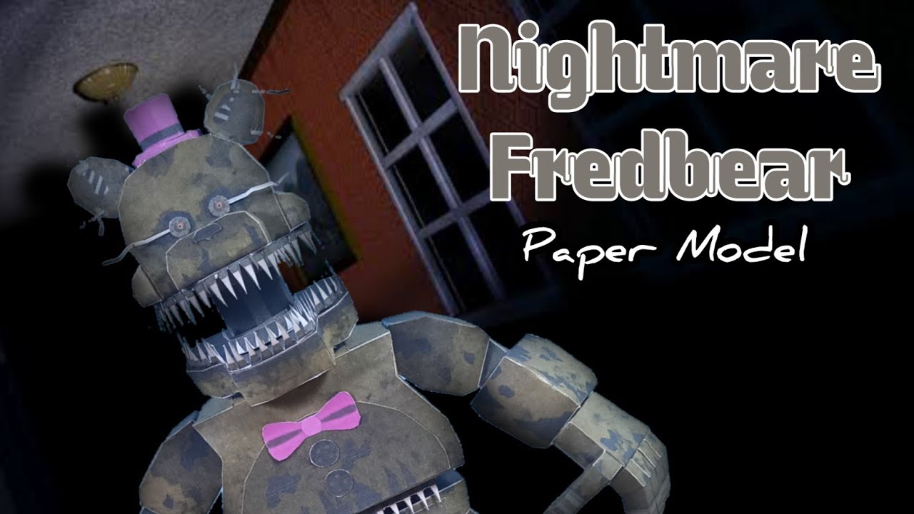 Nightmare Fredbear Five Nights At Freddy's 4 Paper Model | Stop Motion Video