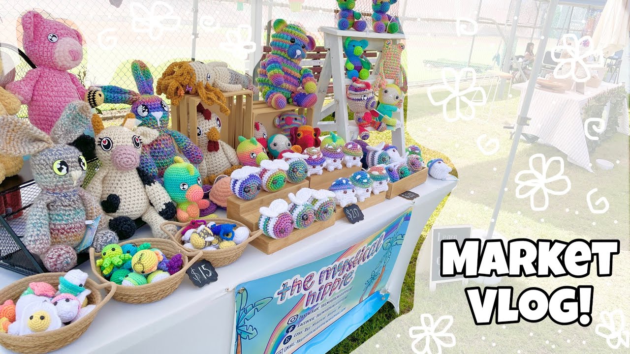 MARKET VLOG🌸 Sold out or epic fail⁉️💰 rainbow crocheting, hippie crochet, market prepping ideas