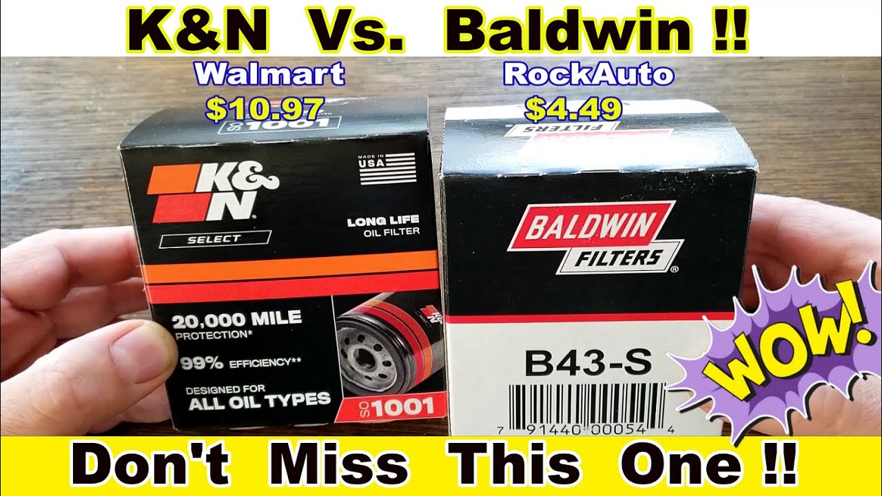 K&N Oil Filter SO1001 vs. Baldwin Oil Filter B43-S Oil Filter Comparison