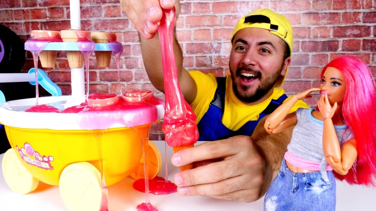 Barbie dondurma satamıyor. Transformers dondurucuyu bozdu. Eyvah kırıldı tamircilik oyunu