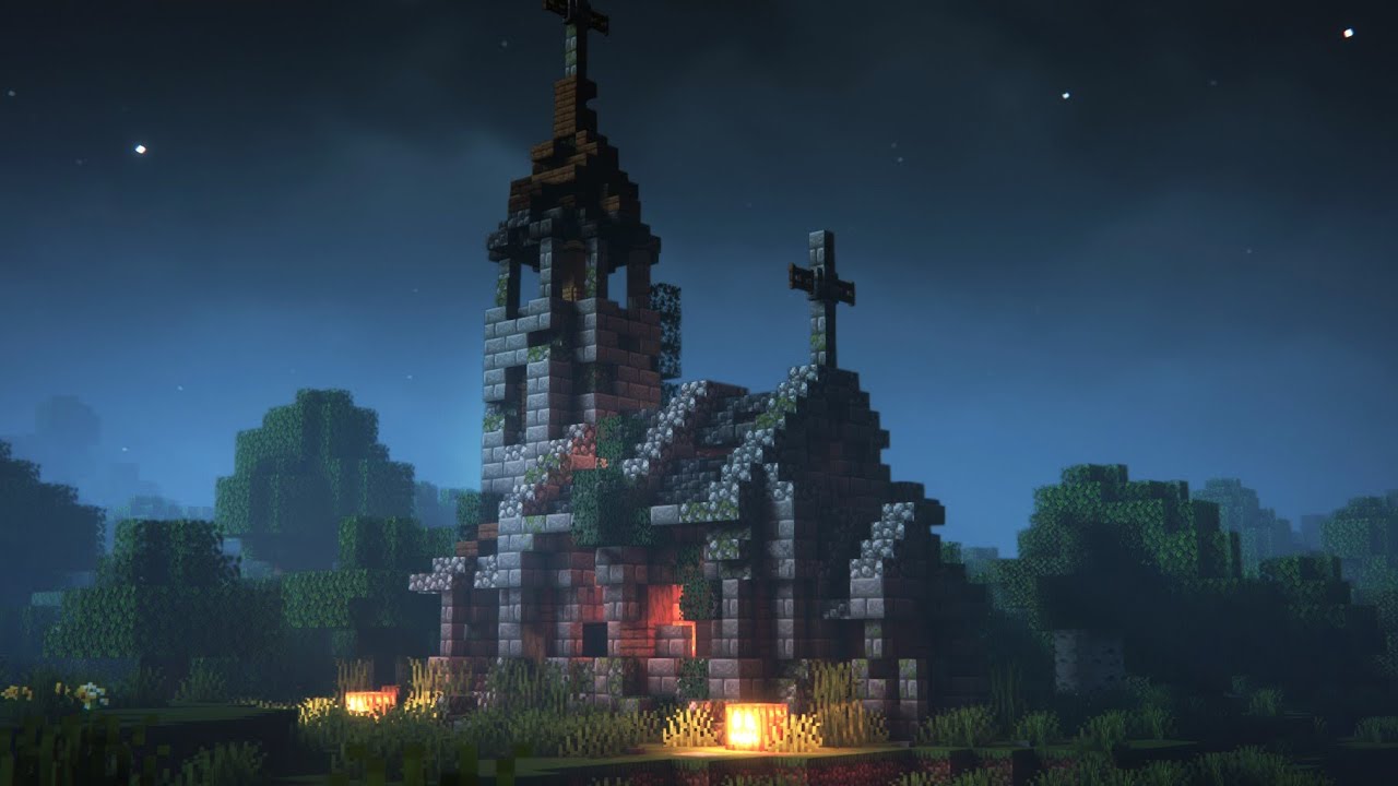 Жуткая постройка Minecraft | 🎃 Обучающее видео по церкви с привидениями