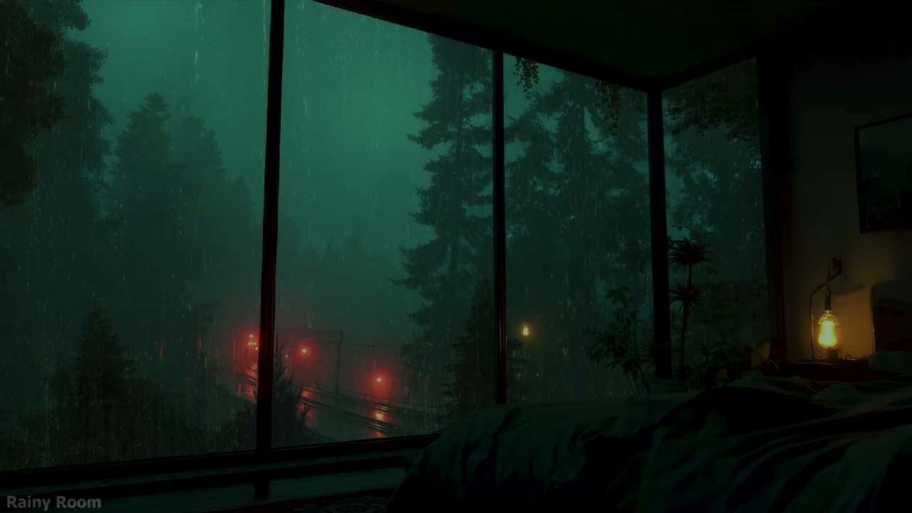 Sleep to Forest Rain at Night 🌧️ Soothing Dark Woodland Atmosphere