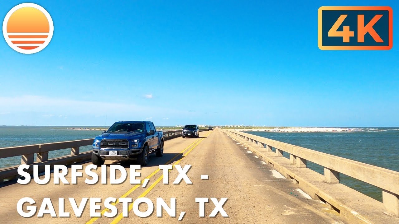 Surfside, Texas to Galveston, Texas!  Drive with me by the beach!