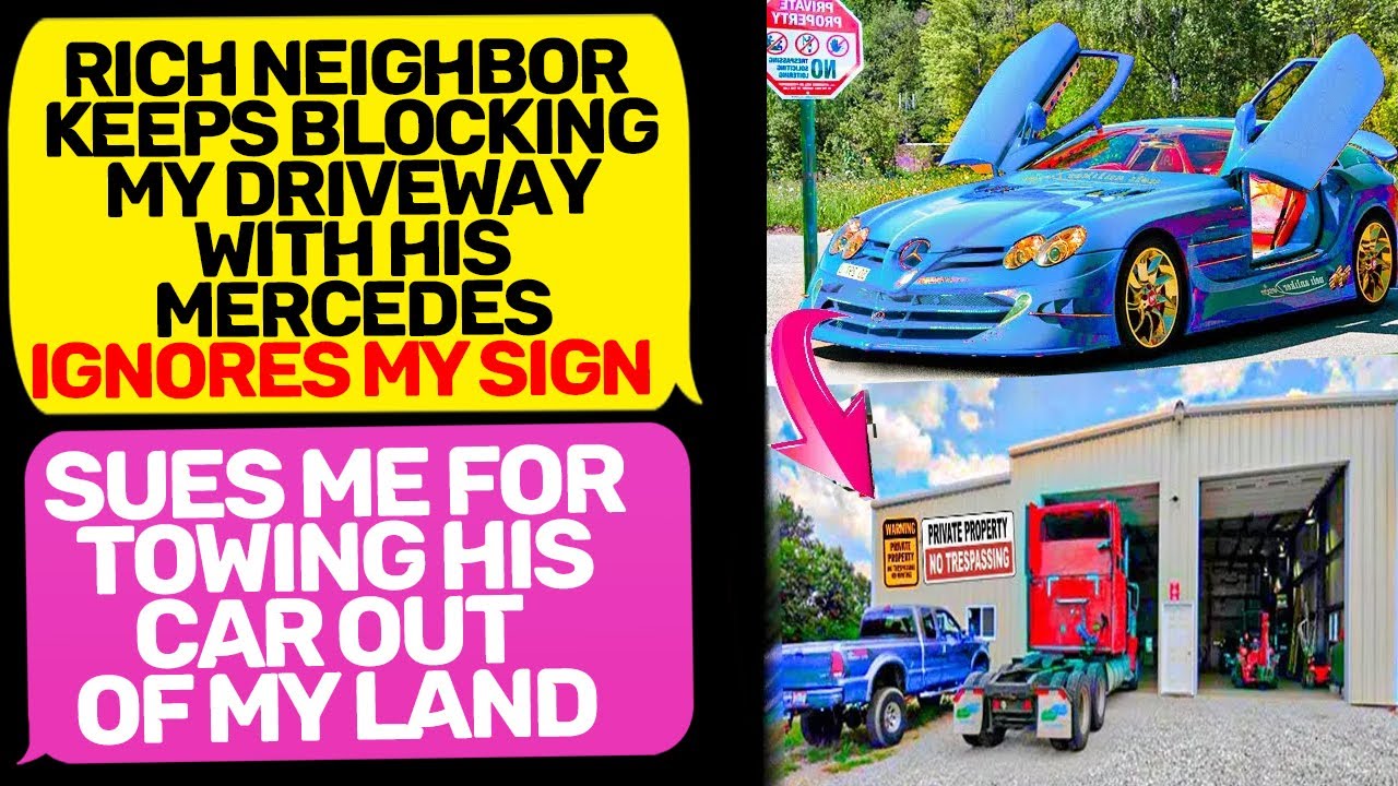 'Karen' keeps blocking my driveway with car! Wants Sues me! I Am the Owner of Land r/EntitledPeople