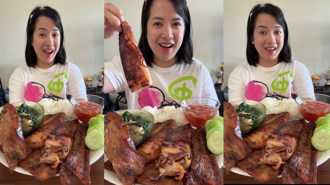 INIHAW NA LIEMPO, INIHAW NA PUSIT SA SABAW NG TINOLANG MANOK | PINOY IHAW IHAW