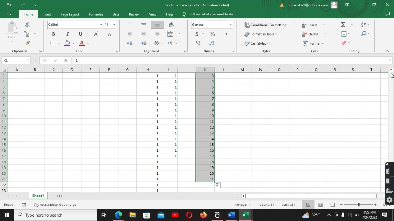 Excel 2nd last class